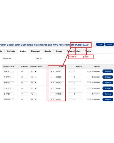 display product name and price